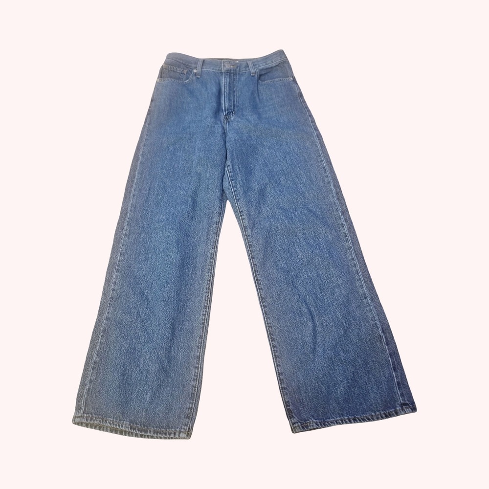 Levis High Waisted Straight Leg Jeans Womens‎ 29 Medium Wash Denim